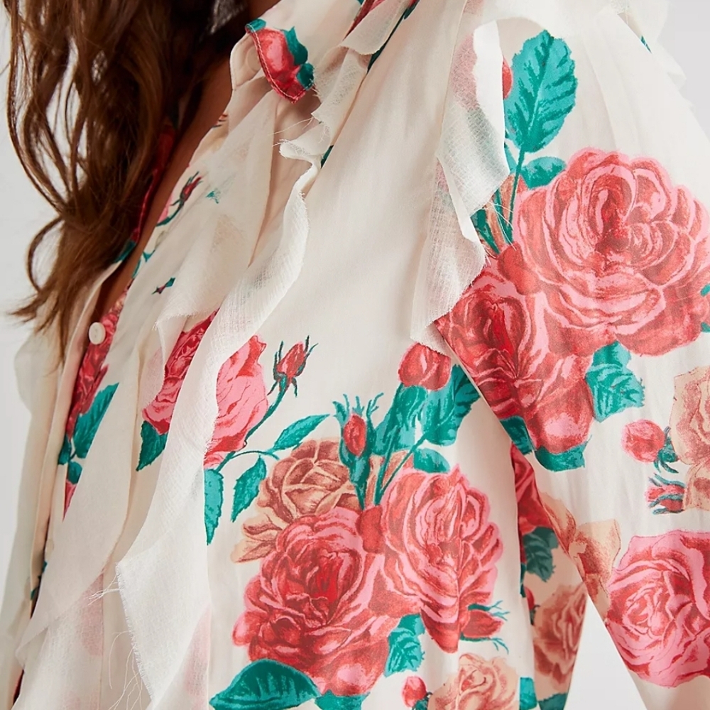 NWT Free People Charlotte Blouse Size XS - Picture 3 of 7